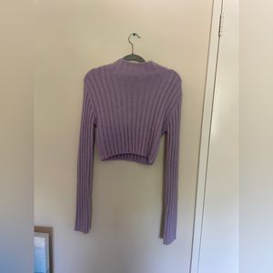 Cotton Candy LA Cropped Sweater Purple